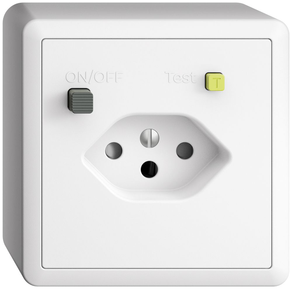 Presa AP EDIZIOdue T13 FI 30mA shutter bianco