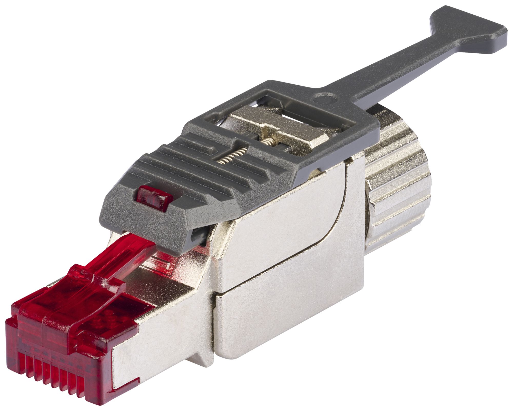 Feldstecker R&M FM45 Slim, RJ45/s/u Kat.6A AWG22…26, gerade, grau/rot