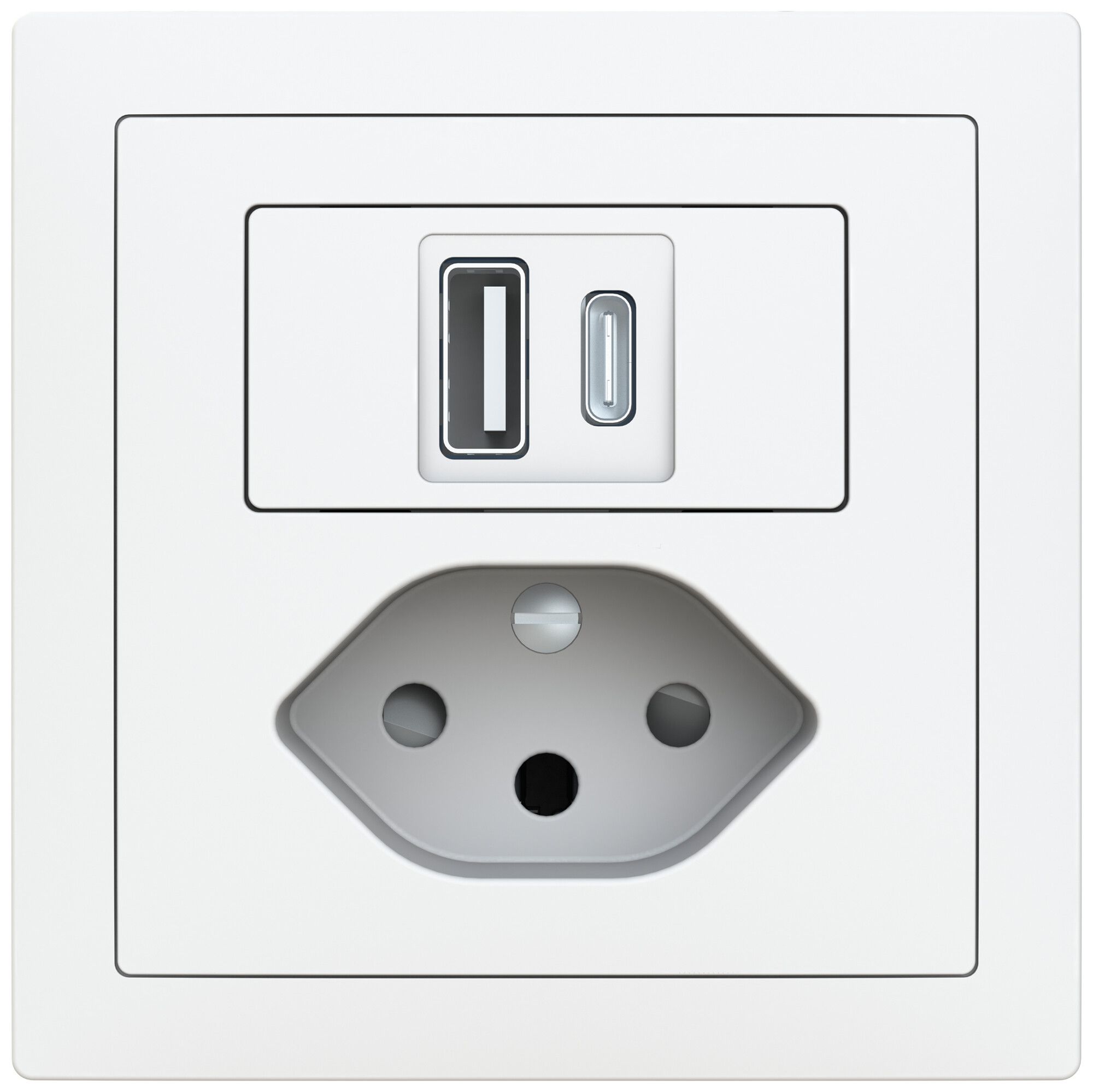 AP-USB-Ladesteckdose ABB Sidus 1×USB-A 1×USB-C + T13 3000mA OUT:5V ws