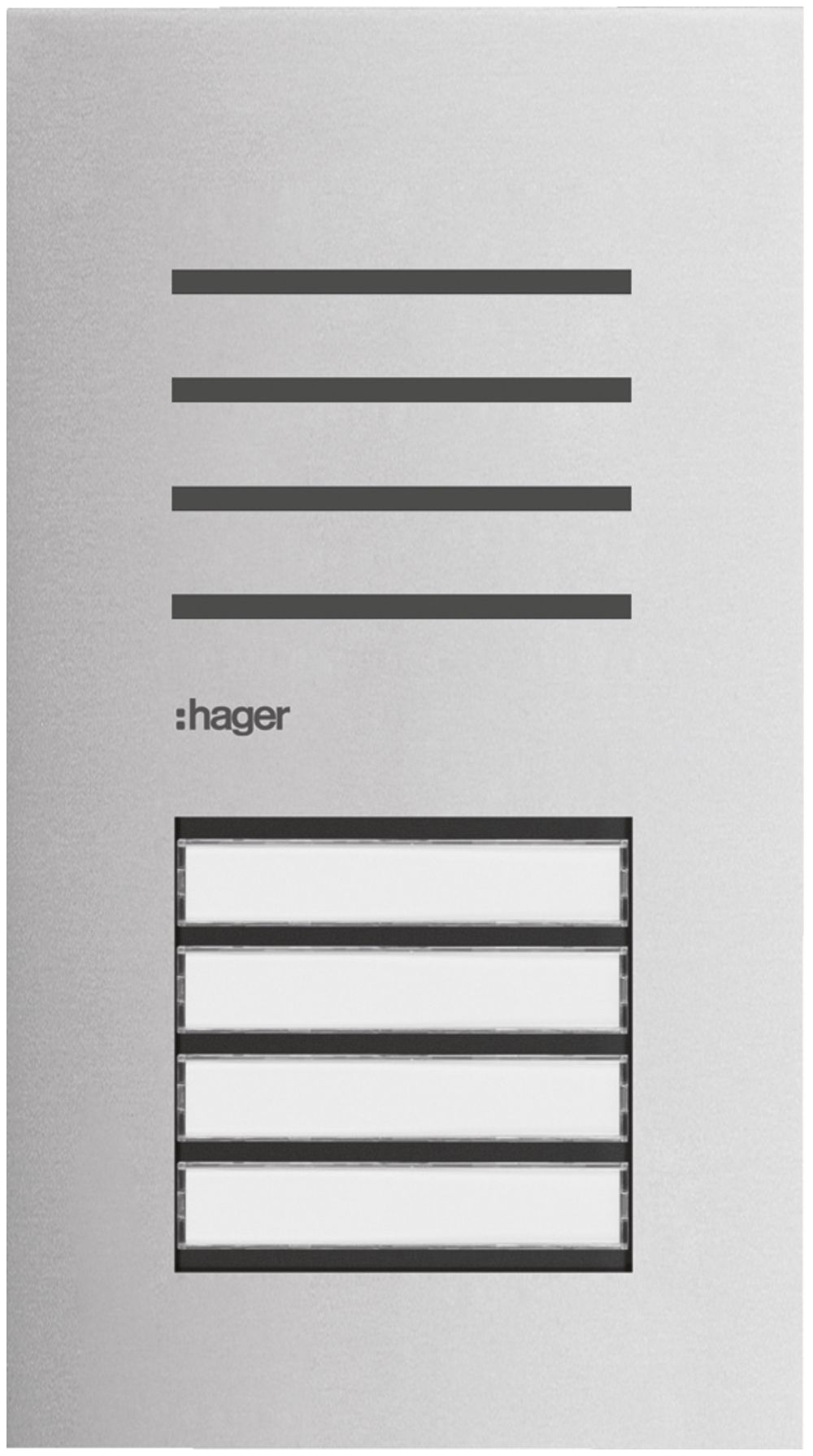 Poste audio externe Hager elcom.one 2-fils pour 4appartements acier fin