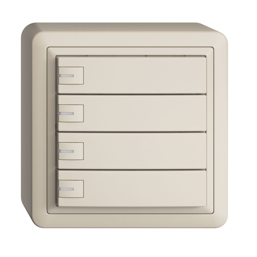 Poussoir KNX RGB AP EDUE, 250mW, a.LED RGB, 4×poussoir, comm.1×touche, crema