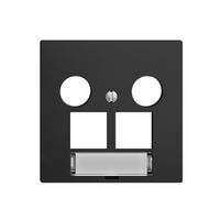 Abdeckset Edue F, f.EASYNET-Multimediadose 5…2000MHz, f.2×RJ45 S-One, schwarz