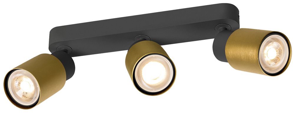 Spot SLV PURI 2.0 Tube CW GU10 3×6W REG 258×42×138mm nero/oro