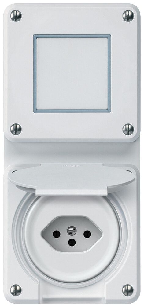 UP-Kombination robusto Wechselschalter Steckdose 1×T13 86×146mm weiss