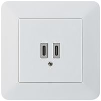 UP-USB-Ladesteckdose Hager kallysto.trend C-C 20W 5V 94×94mm weiss