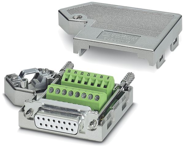 Buchse D-Sub 15L female geschirmt mit Schraubklemmen