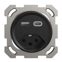 Presa INC USB tipo A+C + tipo 13 Feller STANDARDdue QM 230V 3000mA nero