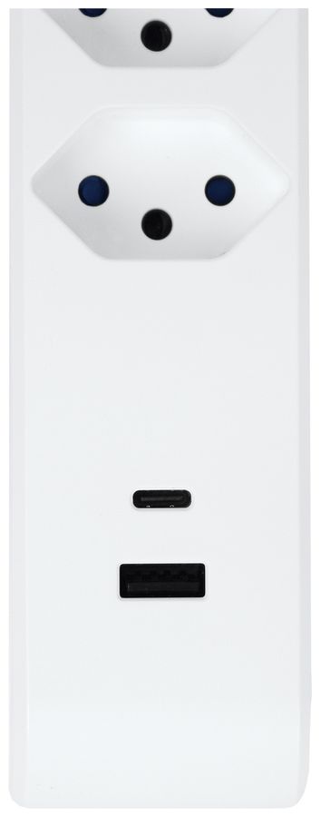 Prise multiple Steffen STEBA IQ 6×T13 1×USB-A 1×USB-C PD 3m blanc