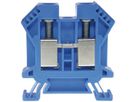 Borne de passage joignable Woertz Ex 6…16mm² 76A 1000V vis 2×1 rail DIN 35mm bl