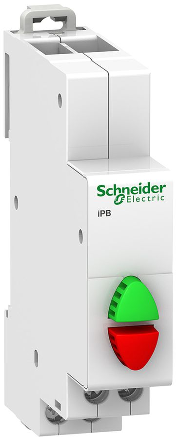 Poussoir INC SE BP 1F+1O gris/rouge