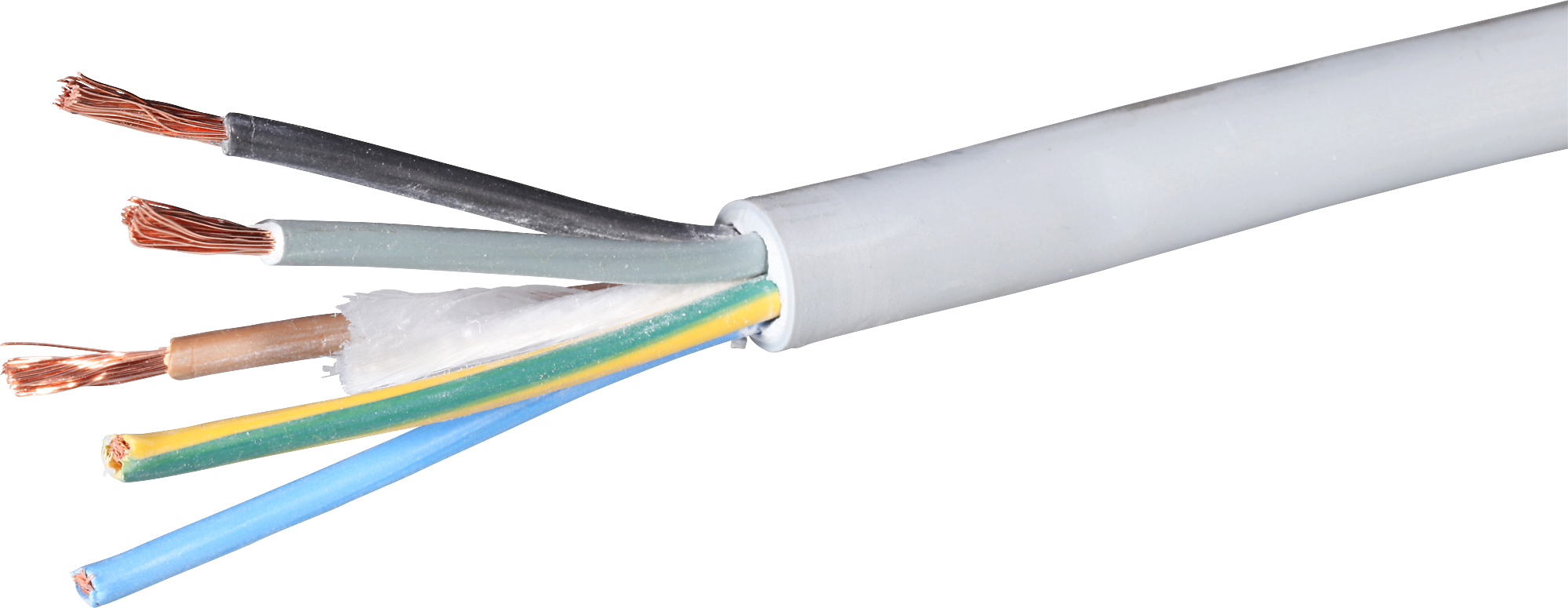 Kabel Td halogenfrei 5×2.5mm² 3LNPE hellgrau Cca