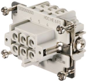 Buchseneinsatz Weidmüller HDC HE 500V 24A 6L Schraubanschluss Gr.3