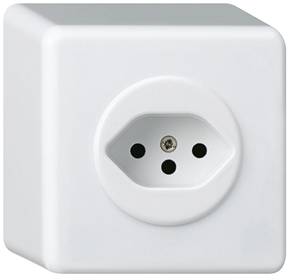 AP-Steckdose basico Typ 13 weiss H=54mm