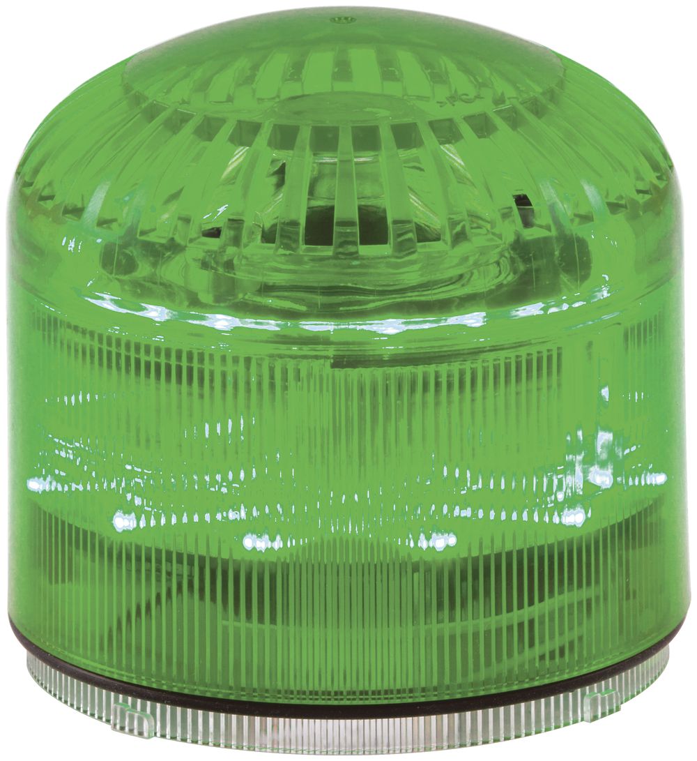 Sirena Hugentobler SIR-E LED M con luce, verde, senza base, IP65, Ø92×87.5mm