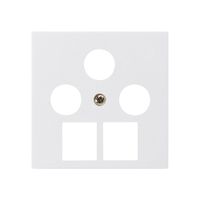 Frontplatte kallysto 3×koaxial/2×RJ45 weiss