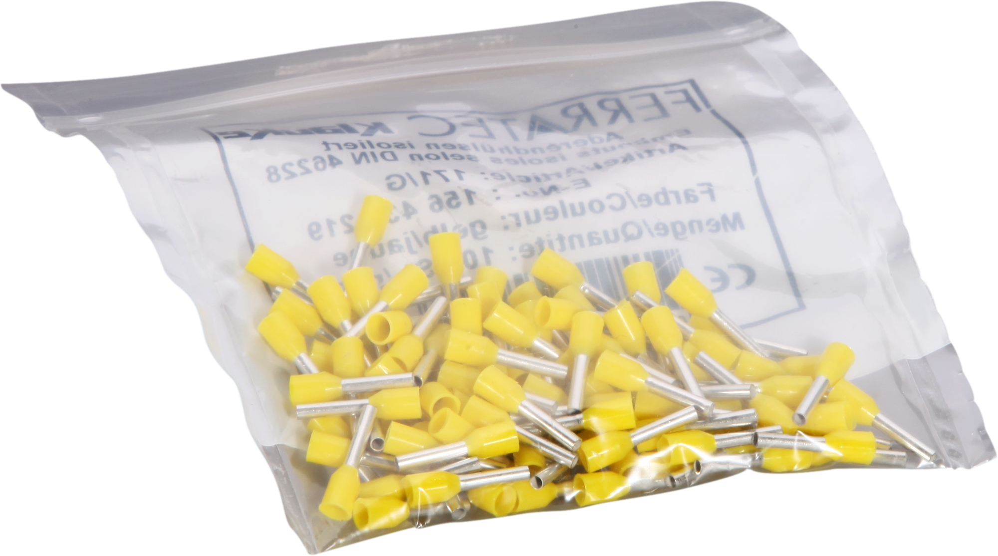 Aderendhülse Typ A isoliert 1mm²/8mm gelb