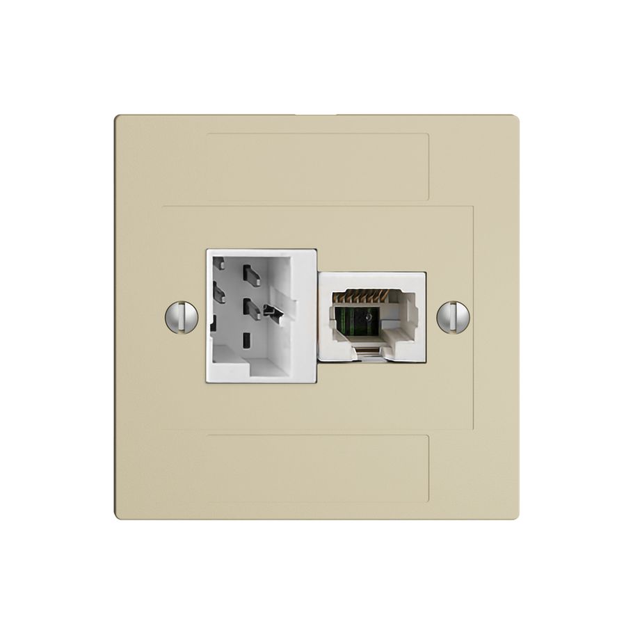 UP-Anschlussdose 1×TT,1×RJ45/u 4P EDIZIOdue vanille, ITplus ITM
