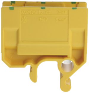 Borne de dérivation Woertz 2.5…6mm² 41A 750V vis 2×1 barre G vert/jaune