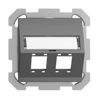 UP-Montageset EDIZIOdue FM Schrägauslass 2×R&M Kat.5e/6/LC spezial, dunkelgrau