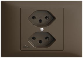 EB-Steckdose EDIZIOdue 2×T13 1×S coffee