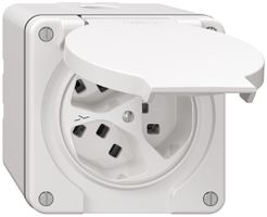 NAP-Steckdose NEVO, 3×T23, IP21, 1×getrennt, weiss
