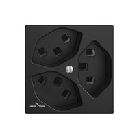 Steckdose 3×T23 Feller EDIZIOdue F, 1×getrennt, Steckklemmen, schwarz