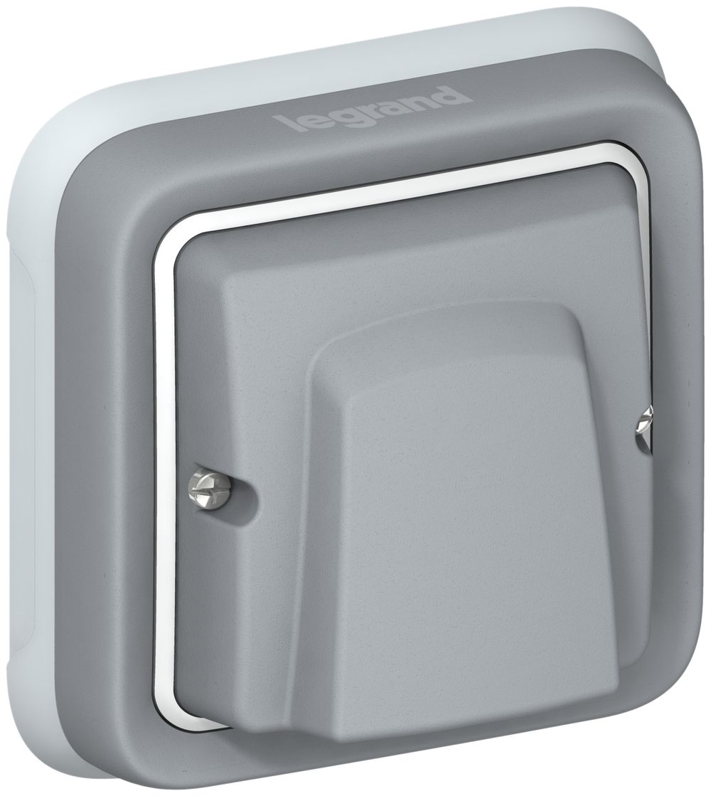 UP-Kabelausgang PLEXO 16A 250V grau mit Zugentlastung