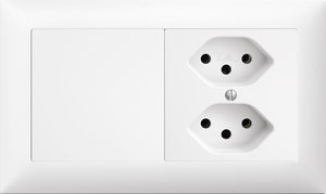 Combinaison ENC Edue 1×2, Obturateur + Prise 2×T13 bc