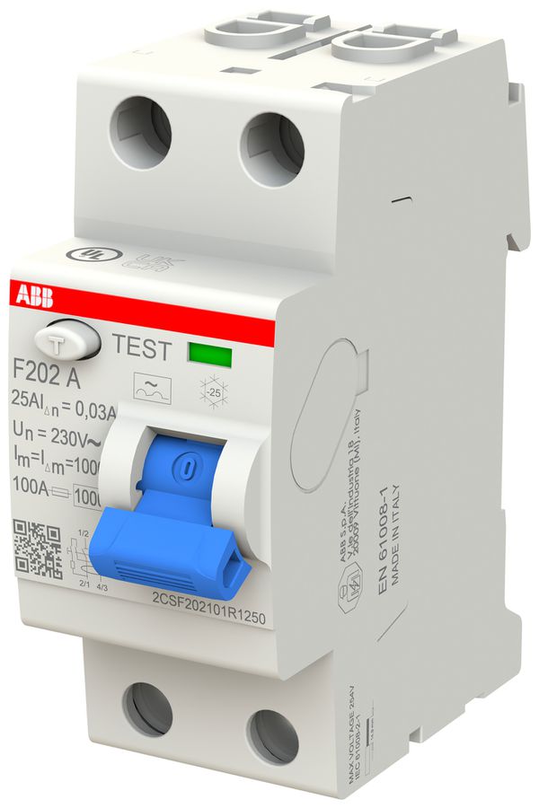 Interruttore differenziale ABB 30mA 25A 1P+N F202A-25/0.03