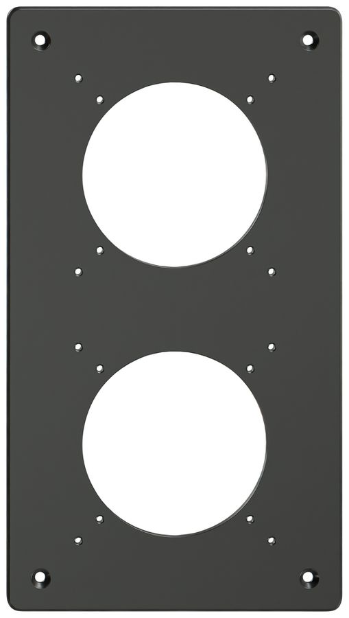 Montageplatte Feller NEVO SNAPFIX® 2×1 Ø69mm 125×225mm schwarz