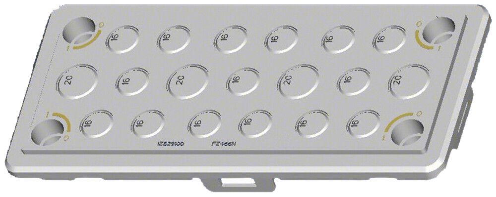 Plaque passe-câbles Hager univers pour armoires IP30/44/54 15×M16 4×M20