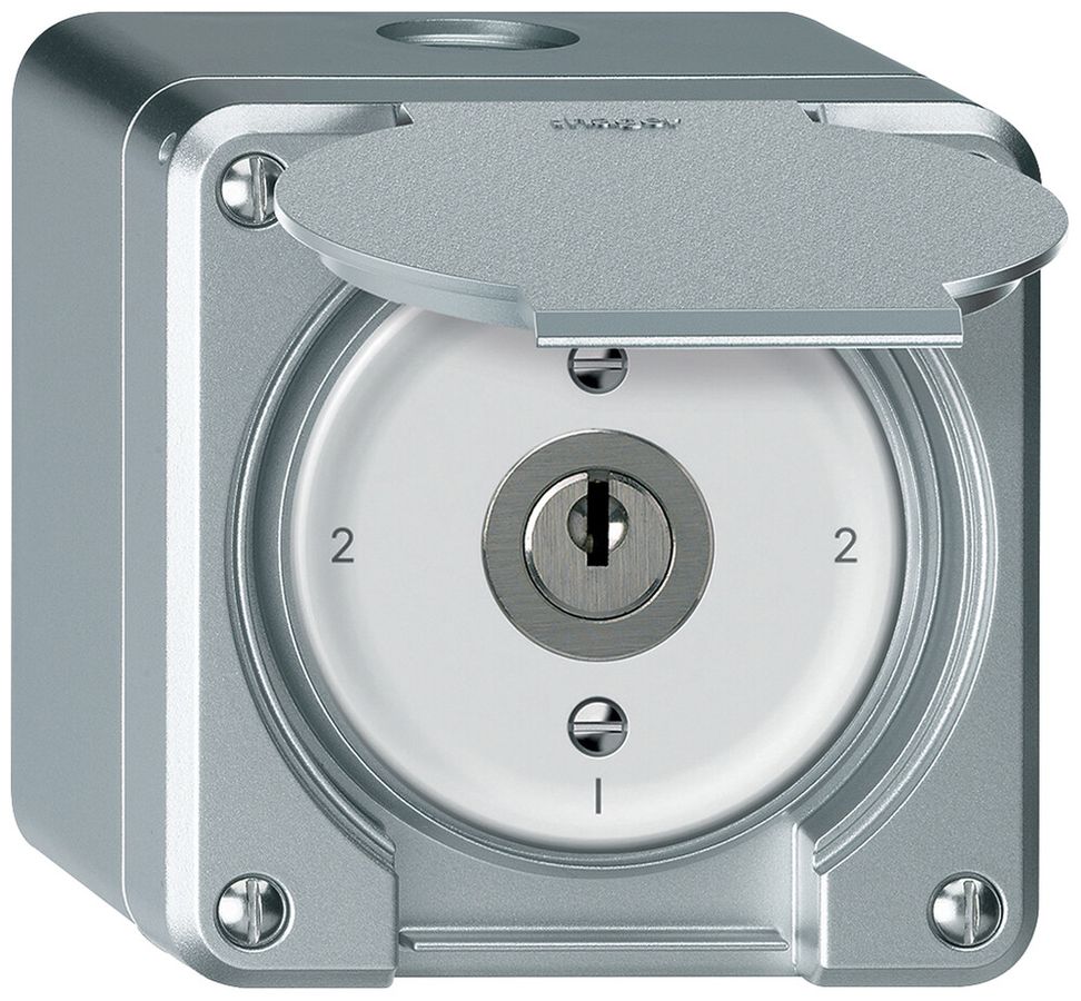 AP-Schlüsselschalter robusto Wechselschalter 16A 250V 86×86mm Aluminium