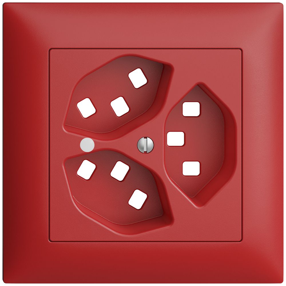 UP-Frontset EDIZIOdue berry 88×88mm 3×T23 mit Linse