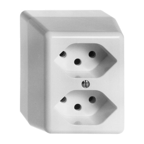 Prise AP FH 2×T13/1S blanc