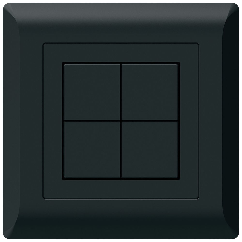 Poussoir KNX ENC Hager BA kallysto.line C quadruple 92×92mm noir