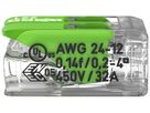 Borne pour boîte WAGO 221-422 avec levier en box 100×2L 0.2…4mm² 32A 450V vt