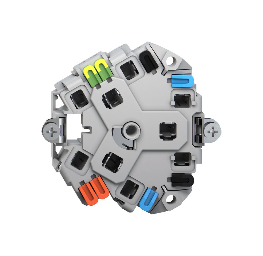 Steckdose Feller 3×T23 1×S 16A 250V 20mm grau IP20