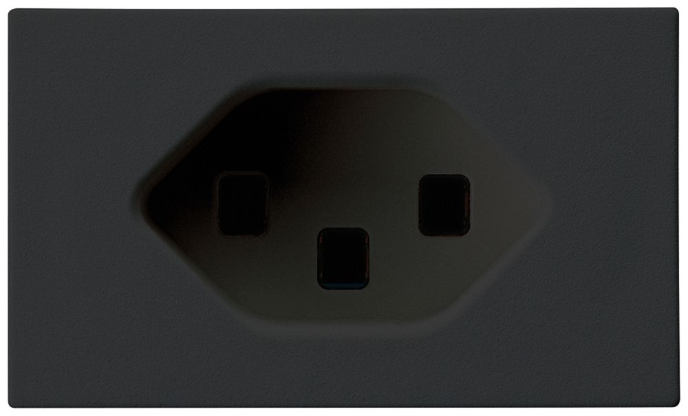 EB-Steckdose FLF Hager Typ 23 schwarz Schraubklemmen