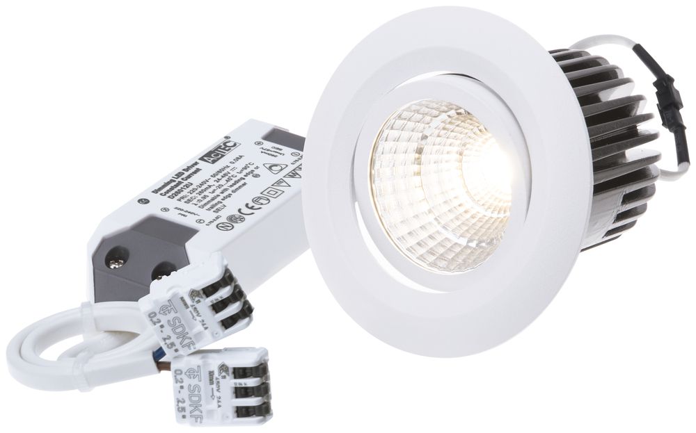 EB-LED-Spot Move 10.5W 230V 960lm 3000K Loch-Ø68mm weiss 38°