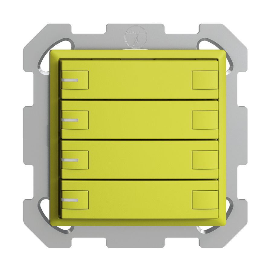 UP-KNX-Taster RGB EDUE, 250mW, m.RGB-LED, 4×Taste, 2×Tastenb., lem