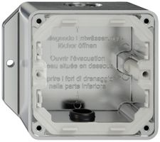 AP-Gehäuse ELEMENT 1×1 EMP Aluminium 2 Einführungen