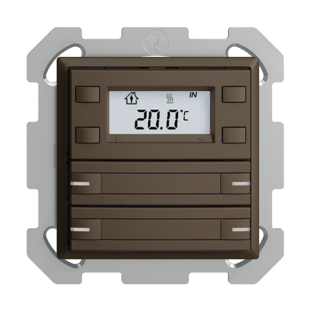 Poussoir RTH ENC KNX 4× EDIZIOdue FM coffee, avec pap.+LED RGB
