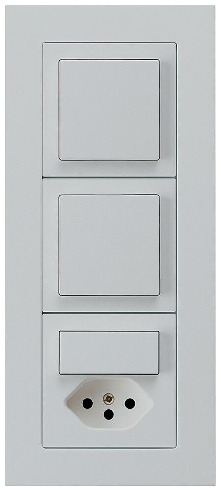 UP-Kombination kallysto.pro Gr.I-I-I vertikal 2×Schalter S3+S3/Typ 13 lichtgrau