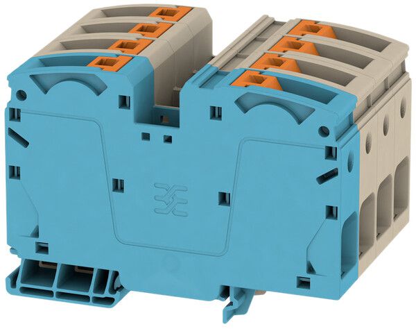 Morsetto passante Weidmüller A2C PUSH IN 8×35mm² TS35 beige/blu