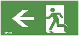 Pictogramme DOTLUX, a.flèche vers la gauche, p.luminaire d.secours LED EXITflat