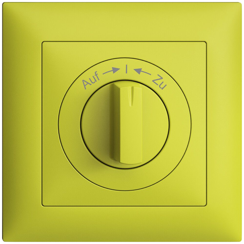 Kit frontale EDIZIOdue Auf->I<-Zu lemon 88×88mm per pulsante girevole