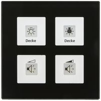 UP-Taster KNX MDT BE-GT04S.01 4T/4B LED Glas schwarz