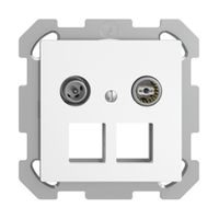 UP-Multimediadose 4dB EDIZIOdue FM, Stichdose, f.2×RJ45 Keystone, weiss