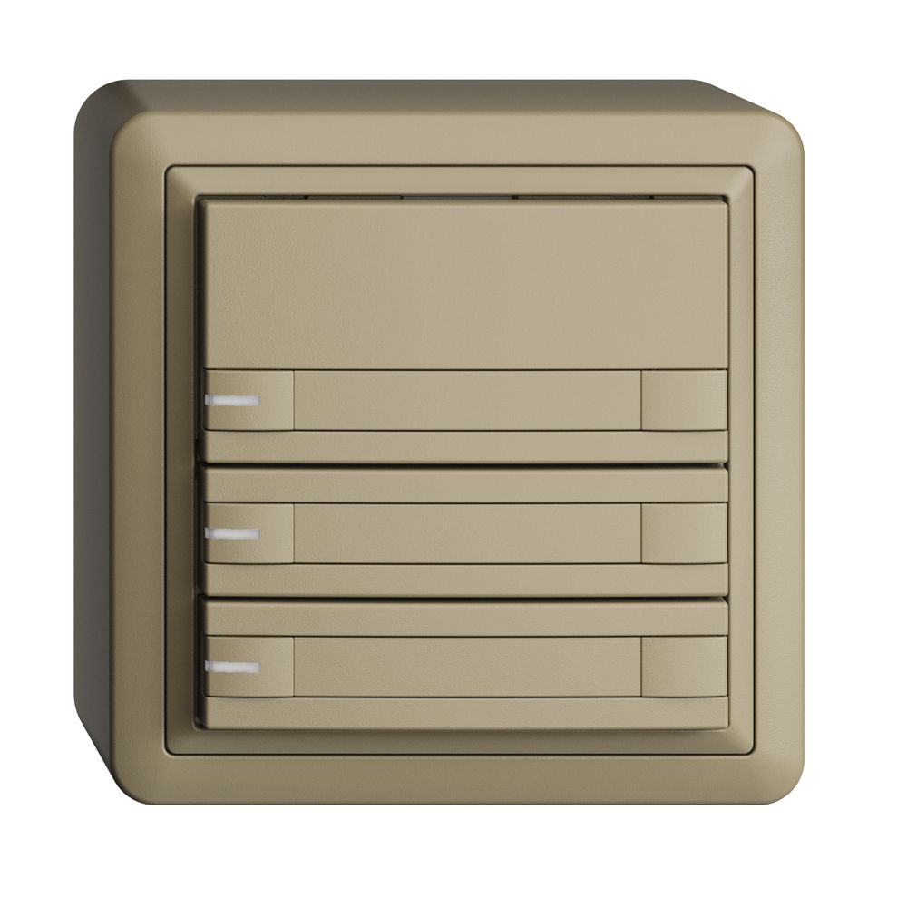 AP-KNX-Taster RGB EDUE, 250mW, m.RGB-LED, m.Papier., 3×Taste, 2×Tastenb., sa