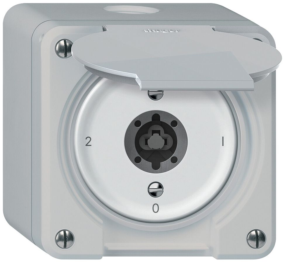 Interrupteur à clé AP robusto commutateur 16A 250V 86×86mm gris